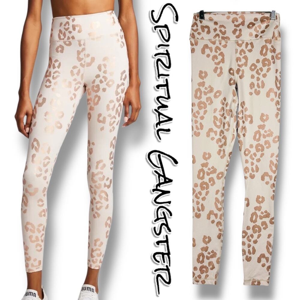 Spiritual Gangster Essential High Waist Legging Lux Cheetah Print Womens Size S - Picture 1 of 12